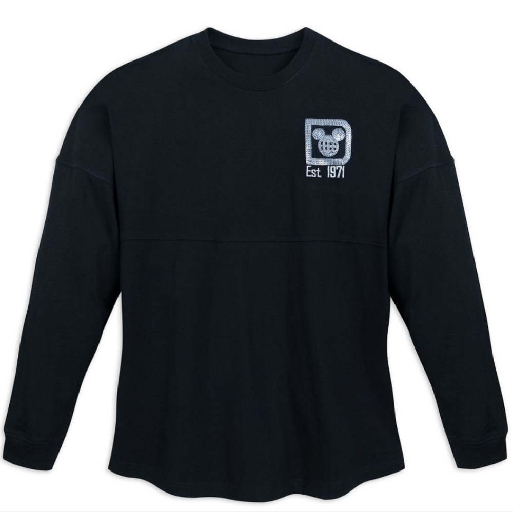 Disney Parks x Spirit Jersey Black Sequined Long Sleeve Jersey Tee